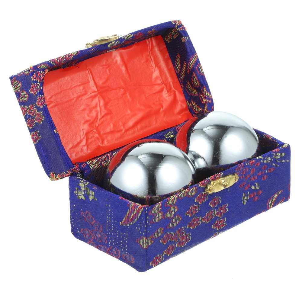 Anneome Metal Handballs Hand Massagers 50mm Hollow Baoding Balls for Hand Exercise Stress Relief Physical Therapy