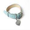 Leather BDSM collar blue Daddy's Property DDLG view 3
