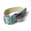 Leather BDSM collar blue Daddy's Property DDLG view 4