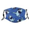Reusable Cloth Face Mask,Cartoon Shark With Sunglasses Adult Washable Face Cover With Adjustable Earloops Nose Wire view 1