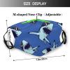 Reusable Cloth Face Mask,Cartoon Shark With Sunglasses Adult Washable Face Cover With Adjustable Earloops Nose Wire view 2