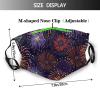 Reusable Cloth Face Mask,Colorful Fireworks Pattern Adult Washable Face Cover With Adjustable Earloops Nose Wire view 2