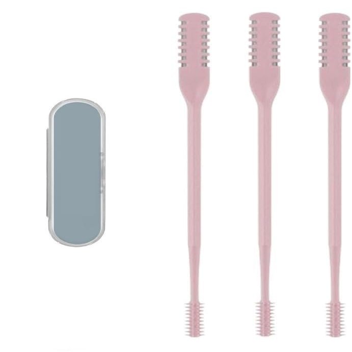 2-in-1 Nasal Hair Cutter,2024 New Nostril Hair Remover Tool, Double Sided Nose Hair Knife, Portable Manual 360 Rotating Nose Hair Trimmer with Ear Picker for Women Men (Pink, 3 PCS)
