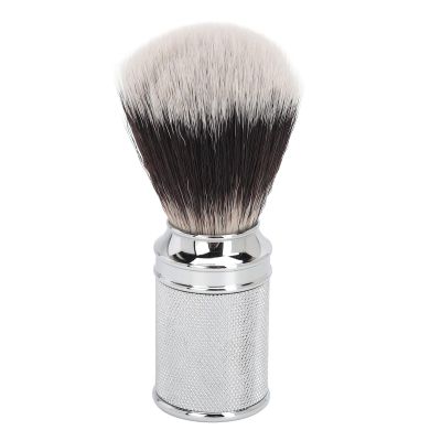 ANKROYU Men Lathering Brush, Aluminum Nylon Hair Barber Lathering Brush, Anti Slip Handle Beard Lathering Brush, Beard Foaming Brush for Men