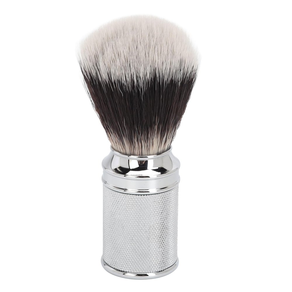 ANKROYU Men Lathering Brush, Aluminum Nylon Hair Barber Lathering Brush, Anti Slip Handle Beard Lathering Brush, Beard Foaming Brush for Men
