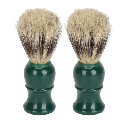 ANKROYU 2PCS Men Beard Foam Brush, Resin Handle Men Beard Foaming Brush, Lightweight Soft Hair Beard Foam Grooming Brush for Home Traveling