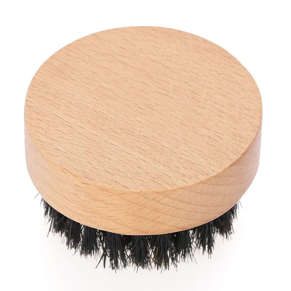 ANKROYU Beard Brush, Wooden Beech Shaving Brush, Soft Mustache Brush, Lightweight Beard Care Brush, Compact Beard Cleaning Brush for Cleaning Beard