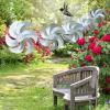 Bird repelent Pinwheels - Bird detrrent Tools, Garden Bird repelent | Reflective Pinwheel Spinners to Ward Off Birds, 8 Decorative Garden Windmills, Bird detrrent Devices for Lawn, Outdoor view 2