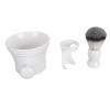 ANKROYU Beard Foam Brush Set, Plastic Nylon Hair Men Beard Foam Brush Set, Beard Foam Brush Soap Bowl Set, Beard Foam Grooming Brush for Home Barber Shop view 1