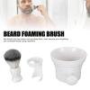 ANKROYU Beard Foam Brush Set, Plastic Nylon Hair Men Beard Foam Brush Set, Beard Foam Brush Soap Bowl Set, Beard Foam Grooming Brush for Home Barber Shop view 3