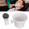 ANKROYU Beard Foam Brush Set, Plastic Nylon Hair Men Beard Foam Brush Set, Beard Foam Brush Soap Bowl Set, Beard Foam Grooming Brush for Home Barber Shop view 4