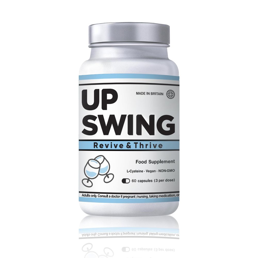 Party Essential, Upswing After Party Recovery Supplement for Easy Tomorrow, Liver Cleanse & Boost Energy, L-Cysteine HCL, Vitamin Bs C, Capsules- 60 Pack