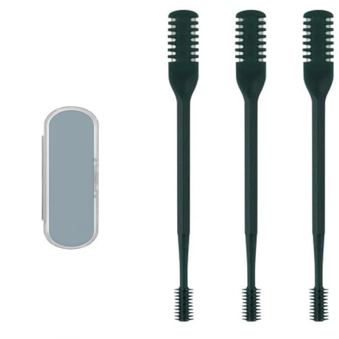 2-in-1 Nasal Hair Cutter,2024 New Nostril Hair Remover Tool, Double Sided Nose Hair Knife, Portable Manual 360 Rotating Nose Hair Trimmer with Ear Picker for Women Men (Dark Green, 3 PCS)