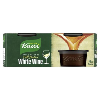 Knorr White Wine Stock Pots gluten-free stock with no artificial colours to add a rich white wine flavour to your dishes 4x 26 g