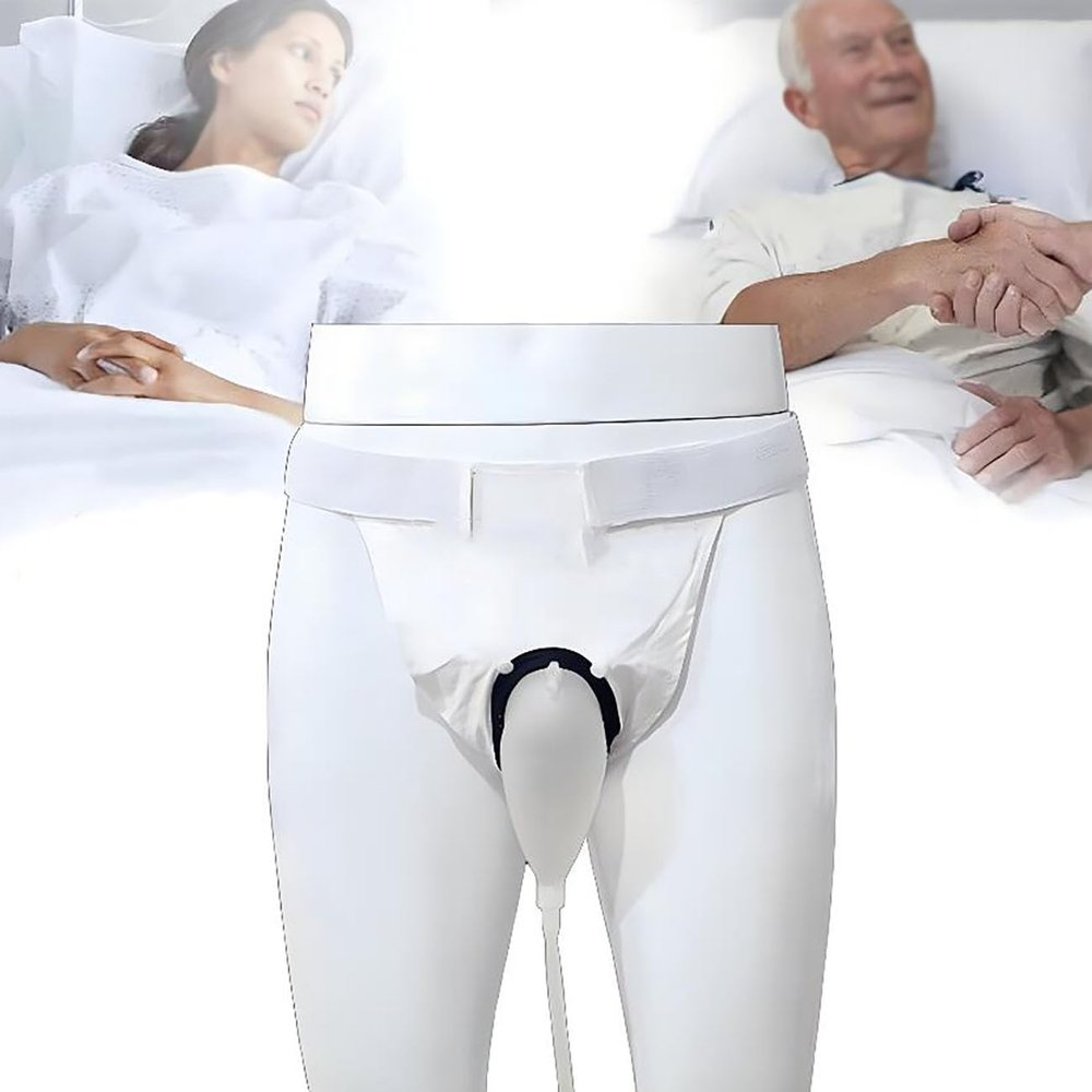 BEOTAY Older Male, Male Urine Collection System,Wearable Urinal Bag for Home, Camping,Travel,Breathable Male Incontinence Devices,Anti-Leakage Design,Reusable