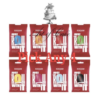 Art Of Cake Pick Any 4 Renshaw Ready to Roll Fondant Icing (4x250g)