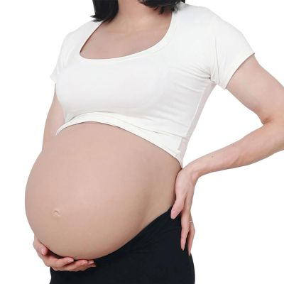 YJFEDCC Flat Silicone Fake Belly, 3~10 Months Artificial Silicone Prosthetic Belly, Realistic Soft Belly Role-Playing Prosthetic Belly,2 to 4 months