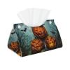 Halloween Pumpkins Tissue Box Cover, Tissue Box Holder for Tabletop Desk, Decorative Box Covers, Accessories for Home Car Office view 1