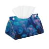Blue Jellyfish Facial Tissue Holder Tissue Box Cover, Tissue Box Holder for Bathroom, Desks, Car, Vanity, Night Stands view 1