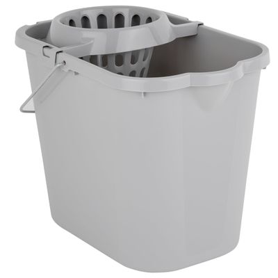12L Mop Bucket & Wringer Multi Surface Plastic Bucket With Handle Floor Cleaning Tool 2.6 Gallons