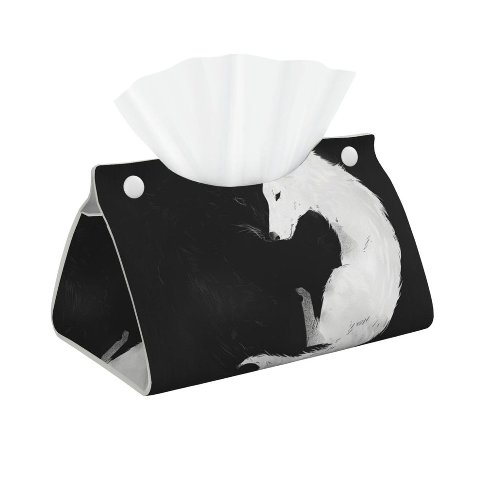 Black and White Animals Tissue Box Cover, Tissue Box Holder for Tabletop Desk, Decorative Box Covers, Accessories for Home Car Office