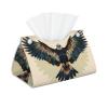 Eagle with Wings Spread Tissue Box Cover, PVC Leather Tissue Box Holder Napkins Box Covers for Home/Office/Car Decoration view 1