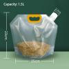 10Pcs 1.5L Food Storage Bags, Grain Moisture-proof Sealed Bag, StandUp Food Bags Large Reusable Sealed Bag with Handle, Cap view 2