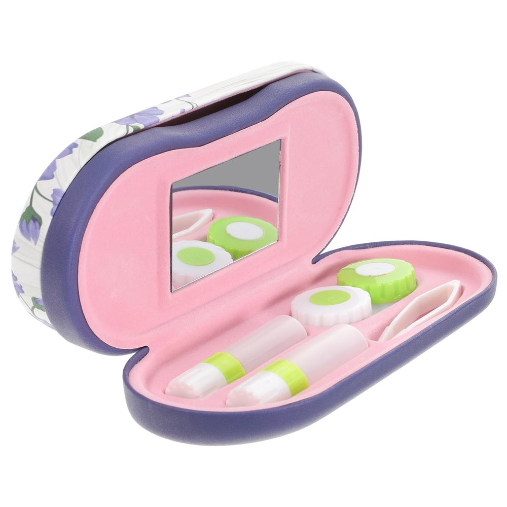 Healvian Professional Contacts Holder Glasses Case Stand Portable Eyeglass Box for Household Contacts and Reading Glasses