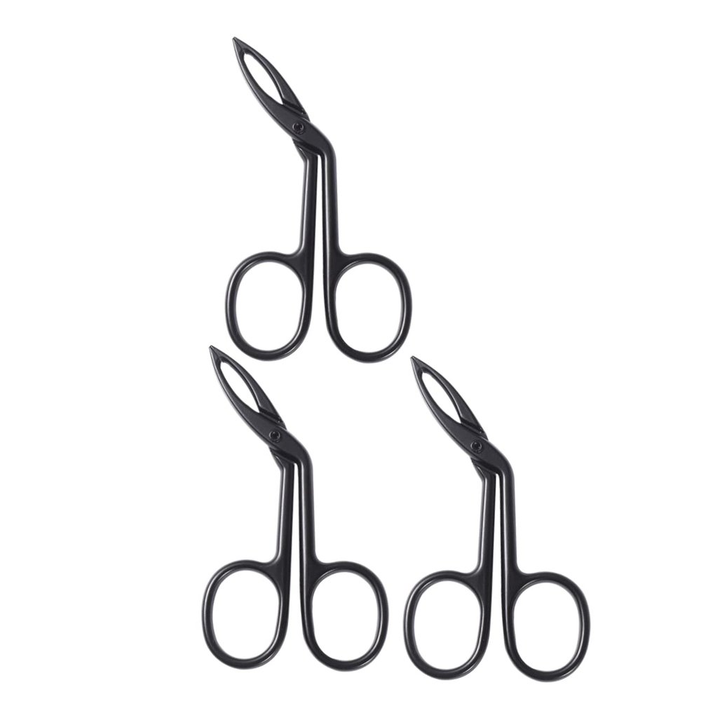 Beatifufu Eyebrow Tweezers 3pcs Stainless Steel Black with Slanted Tip for Precise Facial and Eyebrow Hair Removal Suitable for Daily Beauty Use