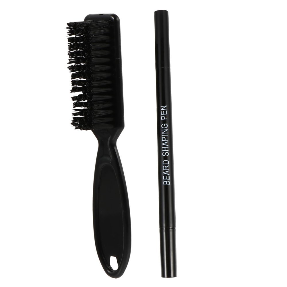 Beatifufu 2pcs Professional Beard Grooming Kit Beard Pen Filling Brush Pens Compact for Travel Home Use