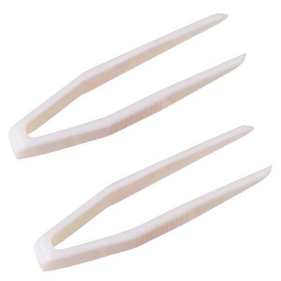 50 Pcs Mini Plastic Tweezers Contact Lens Clip Beauty Tweezers Makeup Tool Hair Removal Tweezers for Double Eyelid Stickers Hand ToolsWhite