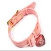 BDSM collar in pink faux leather with Yes Sir tag for submissive view 1