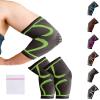 360 RELIEF Elbow Support for Men, Women, Kids, 2 Pack Compression Elbow Sleeve for Tennis, Golfers, Sports, Fitness, Gym, Weightlifting, Large, Green + Laundry Bag view 1
