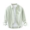 Spring Breathable Casual Long Sleeve Shirts for Men Clothing Linen Cotton Simple Turn Down Collar Soft EN8 XL view 1