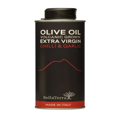 Chilli & Garlic Volcanic Extra Virgin Olive Oil | High Polyphenol | Sicilian, Cold Pressed, Gourmet Flavoured, 250ml  BellaTerra