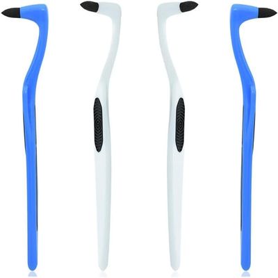 4PCS Tartar Remover Tooth Stain Eraser, Teeth Polishing/Cleaning Kit Removes Plaque & Impurities (White & Blue