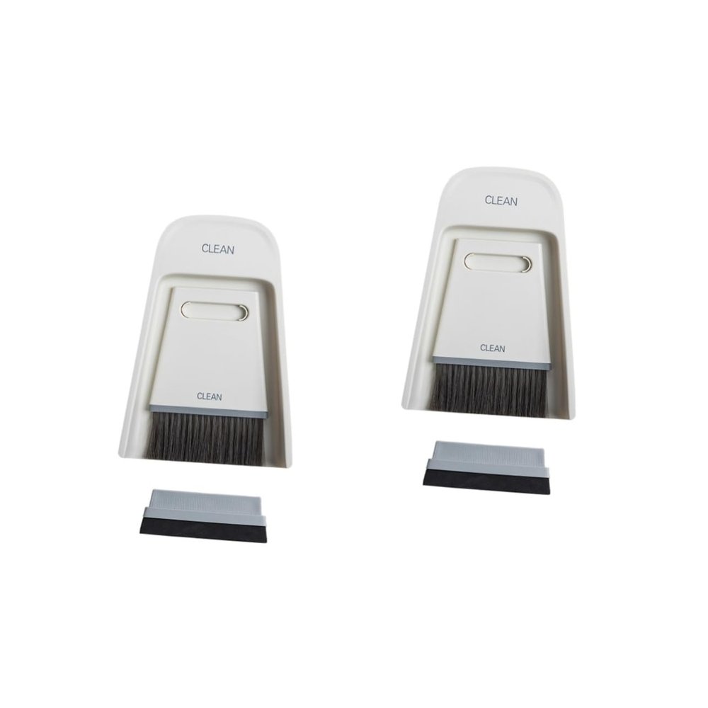 Healvian 2pcs Desktop Dustpan and Mini Broom Practical Household Multifunctional Cleaning for Home Office Grayish