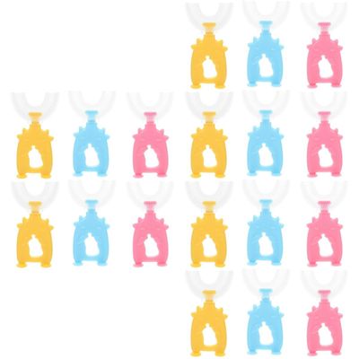 Healeved 18pcs Boys and Girls Toothbrush U Shaped Designed Handheld Toothbrushes for Boy Girl Tooth Cleaning at Home Super Soft Random Color