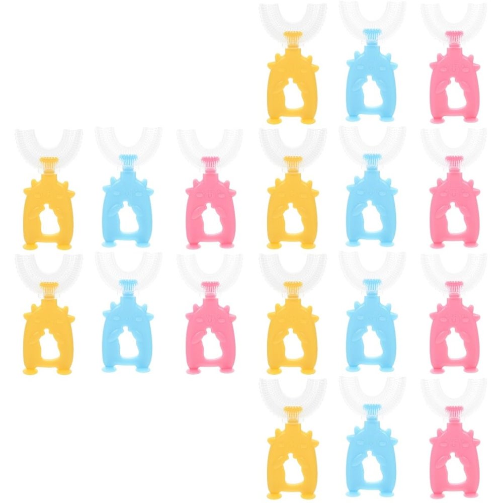 Healeved 18pcs Boys and Girls Toothbrush U Shaped Designed Handheld Toothbrushes for Boy Girl Tooth Cleaning at Home Super Soft Random Color