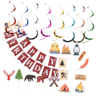 MAGICLULU 2sets Bbq Banner for Birthday Party Supplies Bbq Decorations for Picnic Party Birthday Sign Theme for Celebrations