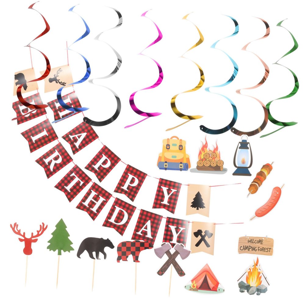 MAGICLULU 2sets Bbq Banner for Birthday Party Supplies Bbq Decorations for Picnic Party Birthday Sign Theme for Celebrations