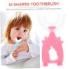 Gogogmee Childrens U-Shaped Manual Toothbrush 6pcs Soft Silicone Brush Heads 360 Oral Cleaning Tool for Kids Boys Girls Mixed Colors Random Color view 3