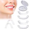 Wttfc Clip in Veneers Teeth,2 Pairs Instant Veneers Dentures, Cosmetic Tooth Covering, False Teeth Veneers Top and Bottom, Fake Teeth,Temporary Upper and Lower False Teeth for Men and Women view 1