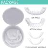 Wttfc Clip in Veneers Teeth,2 Pairs Instant Veneers Dentures, Cosmetic Tooth Covering, False Teeth Veneers Top and Bottom, Fake Teeth,Temporary Upper and Lower False Teeth for Men and Women view 2