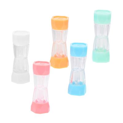 COLLBATH Contact Lens Storage Box Set 5pcs Plastic Lens Holder Organizer Portable Travel Case with Mixed Colors for Daily Use and Contact Lenses Care Random Color