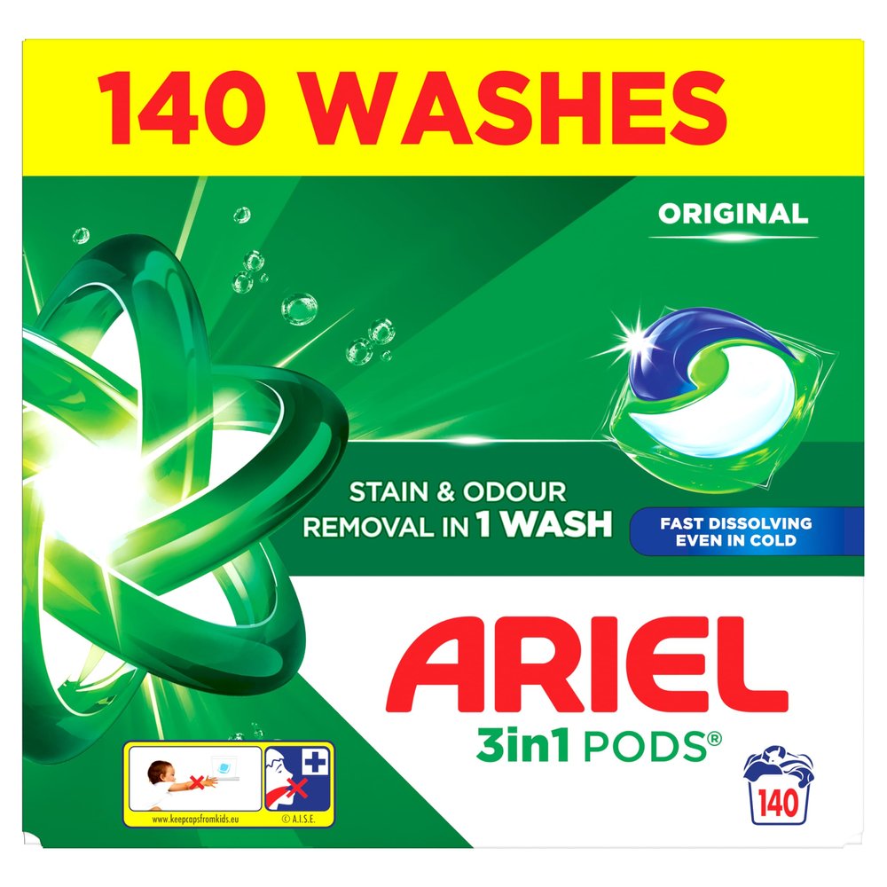 Ariel All in One Pods, 140 Wash(Pack of 2 * 70 w)