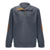 Rrongwn Cord Sweatshirt Men's Stand-Up Collar Button Pullover with Pocket Long Sleeve Shirt with Turtleneck Lightweight Cotton Pullover Casual Loose Tops Breathable Functional Shirt, blue, XL view 3