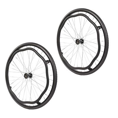 1 Pair of 24inch Wheelchair Rear Wheels, Wheelchair Wheel Replacement, Solid Tire, Manual Wheelchair Accessory, Bearing 12mm(1/2")