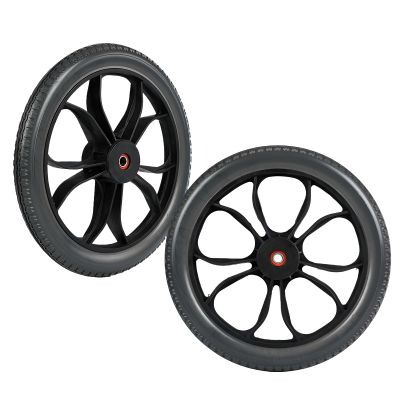 1 Pair 14inch Wheelchair Rear Wheel Replacement, Wheelchair Wheels, Solid Rubber Tires, Bearing 1/2", Manual Wheelchair Rear Wheel Accessory