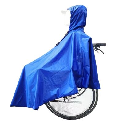 AMEEDA Wheelchair Rain Cape Waterproof Rain Poncho for Wheelchair Mobility Scooter Large Wind Proof Cape Raincoat Cloak with Hood Reusable Protect